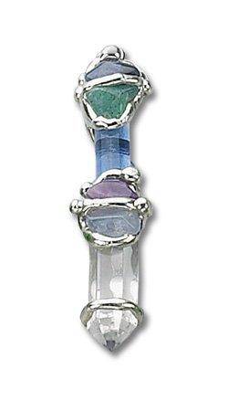 Fearless Wand Amulet, Handmade gemstone pendant, by Seeds of Light. Baby wands are approximately 1.75 inches long.