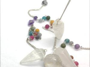 quartz crystal chakra gemstone pendand for dowsing