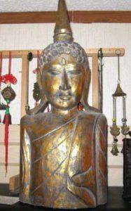large buddha mask hand carved