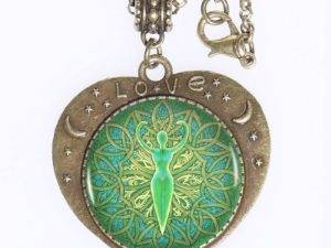 Green Goddess Mandala Love Pendant