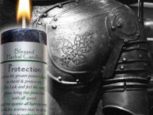 Protection Blessed Herbal Pillar Candle