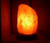 Natural Halite Salt Lamp is beautiful when lit from inside with a nightlight bulb