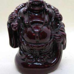Red resin Buddha with Money Bag