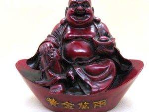 Red Resin Buddha in Ru Pot