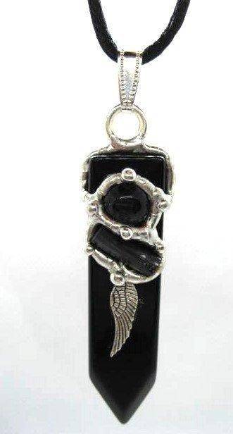 Protection Blade Amulet (Shield), Handmade gemstone blade pendant by Seeds of Light. Blade wands are approximately 1.75 inches long by ½ inch wide.