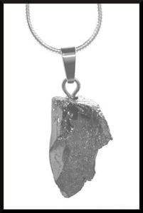 Natural Nobel Shungite Pendant with silver bail and chain
