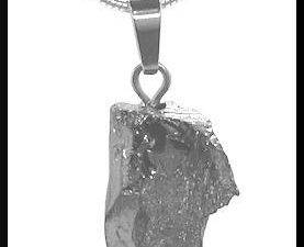 Natural Nobel Shungite Pendant with silver bail and chain