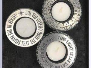 Inspirational Pewter Candle Rings