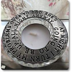Mountain Valley Turn problems over pewter candle ring