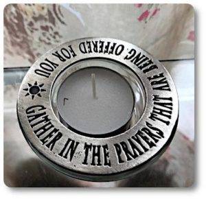 Mountain Valley gather prayers pewter candle ring