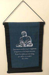 Mountain Valley Buddha Success cloth banner to hang in homr or office