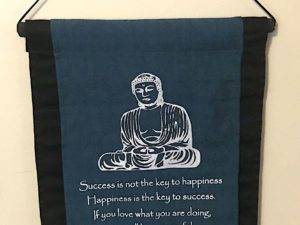 Mountain Valley Buddha Success cloth banner to hang in homr or office