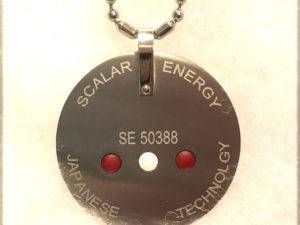 Stainless steel scalar energy wellness pendant back