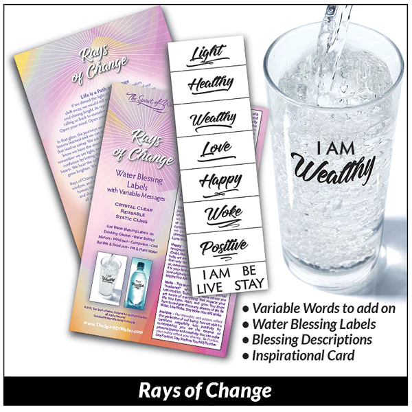Rays of Change static cling water blessing labels for courage and movement