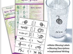 REIKI symbols on clear static cling blessing labels for reiki practitioner use